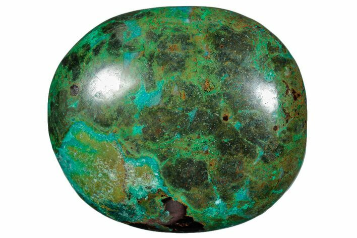 Polished Chrysocolla and Malachite Palm Stone - Peru #258691